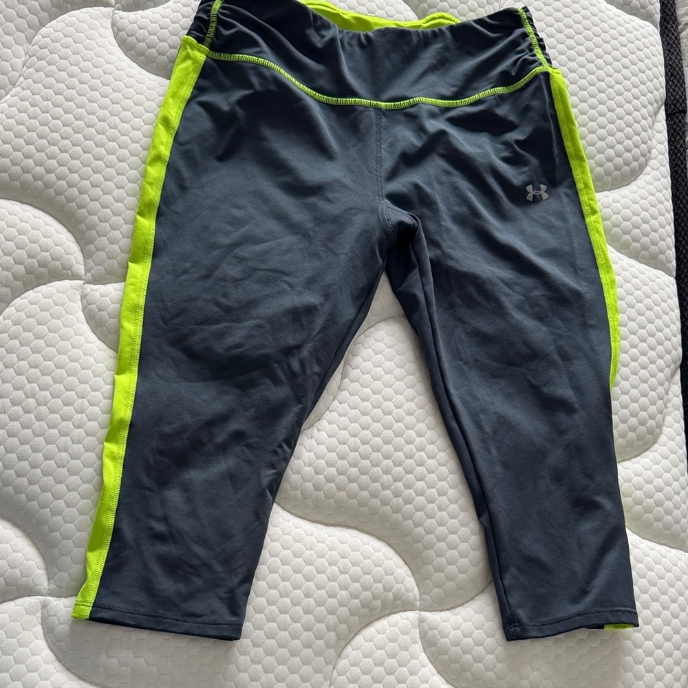 Under Armour Charcoal and Neon Yellow Leggings